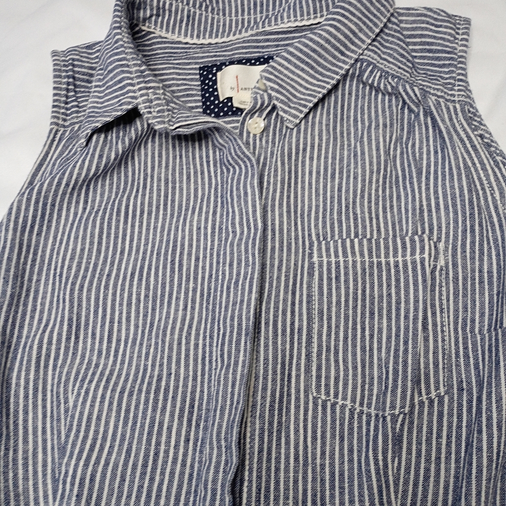 Anthropologie Blue and White Striped Jumpsuit - Picture 7 of 8